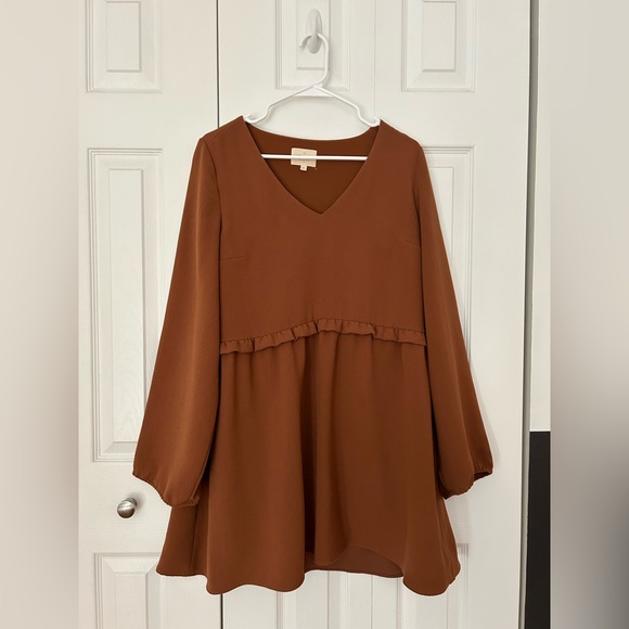 Sezane Penelope Dress, Size 38 France, Size 6 US, Orange rust color - Picture 2 of 8